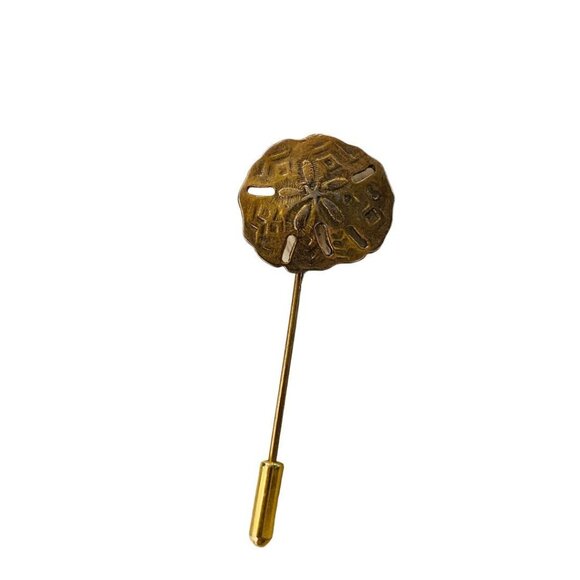 Vintage Goldtone Coppertone 2"l Stick Pin Sand Dollar Design (3/4") - Picture 8 of 16